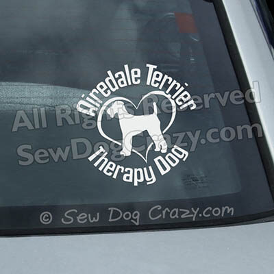 Airedale Terrier Therapy Dog Decal