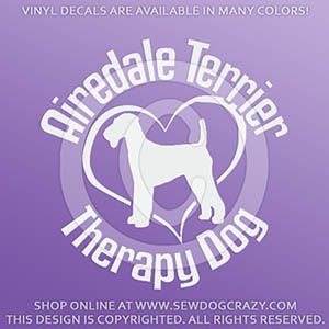 Airedale Terrier Therapy Dog Vinyl Decal