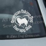 Eskie Therapy Dog Window Sticker