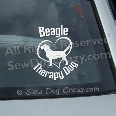 Beagle Therapy Dog Window Sticker