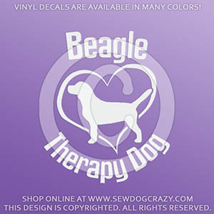 Beagle Therapy Dog Vinyl Sticker
