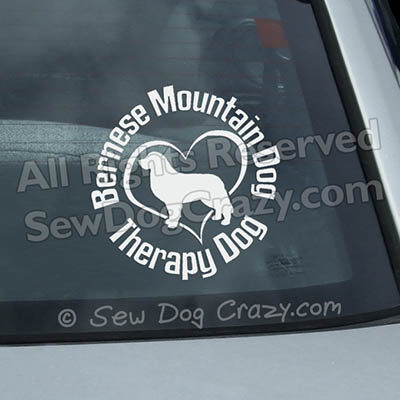 Bernese Mountain Dog Therapy Dog Window Sticker