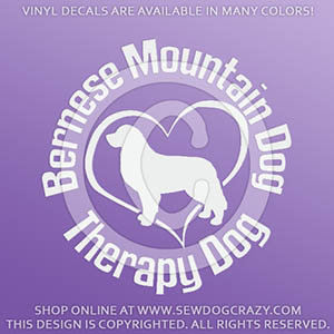 Bernese Mountain Dog Therapy Dog Decal