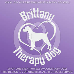 Brittany Therapy Dog Vinyl Sticker