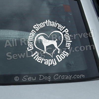German Shorthaired Pointer Therapy Dog Window Sticker