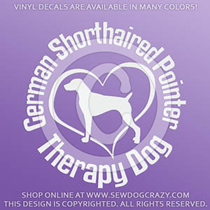 German Shorthaired Pointer Therapy Dog Decal