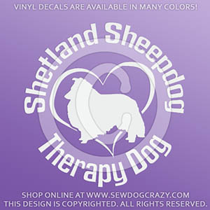 Sheltie Therapy Dog Vinyl Stickers