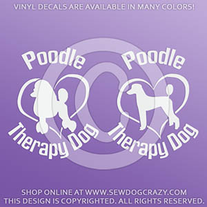Poodle Therapy Dog Decals