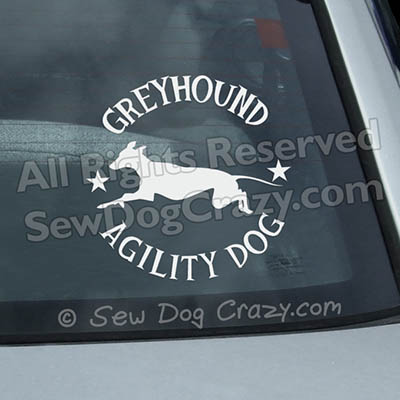 Greyhound Agility Dog Window Sticker