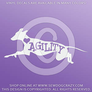 Love Greyhound Agility Vinyl Decals