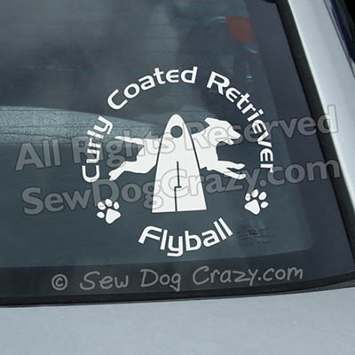 Flyball Curly Coated Retriever Window Sticker