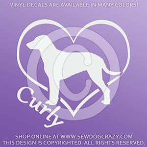Love Curly Coated Retriever Decals