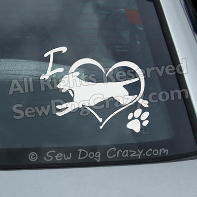 Love Curly Coated Retriever Dog Sports Decals