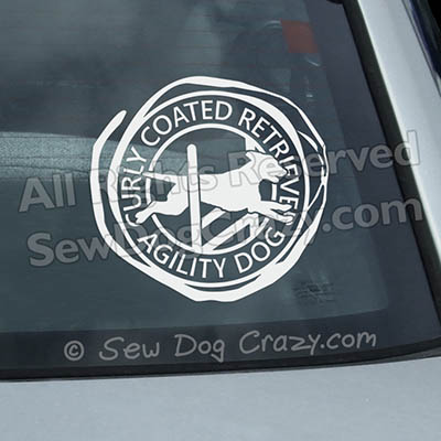 Curly Coated Retriever Agility Car Window Sticker