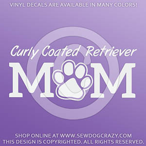 Curly Coated Retriever Mom Vinyl Stickers