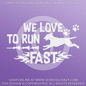 Run Fast Curly Coated Retriever Decals