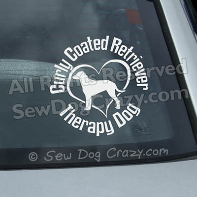 Curly Coated Retriever Therapy Window Sticker