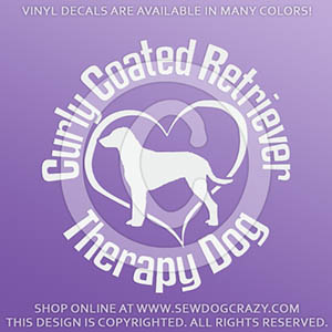 Curly Coated Retriever Therapy Dog Decals