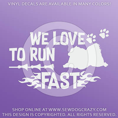 Run Fast Pomeranian Decals