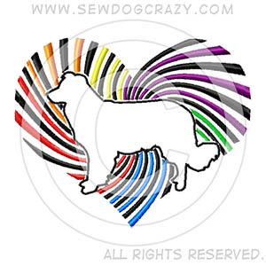 Embroidered Rainbow Border Collie Shirts