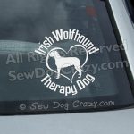 Irish Wolfhound Therapy Dog Car Window Sticker