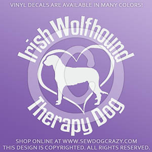 Wolfhound Therapy Dog Decal