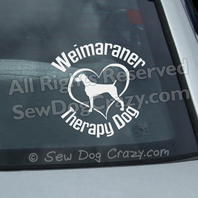 Weimaraner Therapy Dog Decals