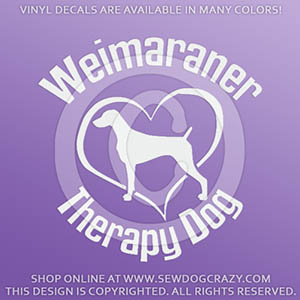 Weimaraner Therapy Dog Car Stickers