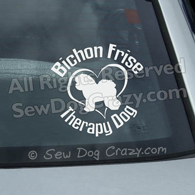 Bichon Therapy Dog Car Sticker