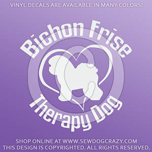 Bichon Therapy Dog Window Decal