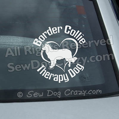 Border Collie Therapy Dog Window Sticker