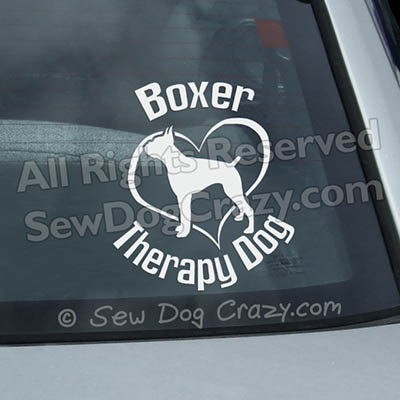 Boxer Therapy Dog Window Stickers