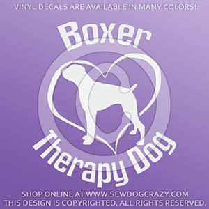 Boxer Therapy Dog Car Decals