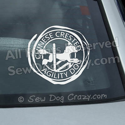 Chinese Crested Agility Car Window Sticker