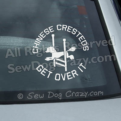 Agility Chinese Crested Car Window Stickers
