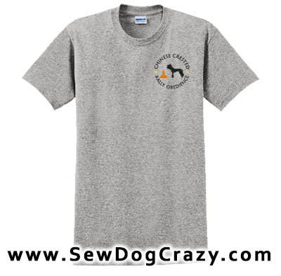 Embroidered Chinese Crested RallyO TShirts