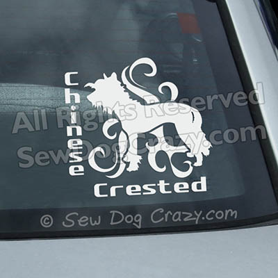 Chinese Crested Car Window Stickers