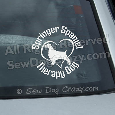 Springer Spaniel Therapy Dog Window Stickers