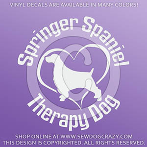 Springer Spaniel Therapy Dog Car Decal