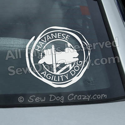 Havanese Agility Car Window Stickers