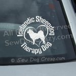 Icelandic Sheepdog Therapy Dog Window Sticker