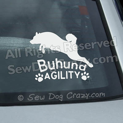 Norwegian Buhund Agility Car Window Stickers