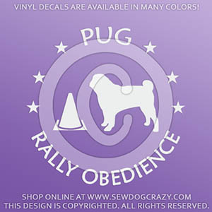 Pug Rally Obedience Decals