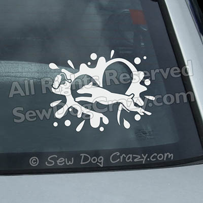 Rat Terrier Dock Diving Car Window Stickers