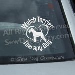 Welsh Terrier Therapy Dog Window Sticker