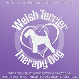 Welsh Terrier Therapy Dog Car Decal