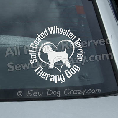 Wheaten Terrier Therapy Dog Car Stickers