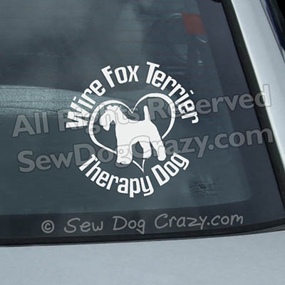 Wire Fox Terrier Therapy Dog Window Decals