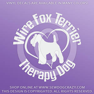 Wire Fox Terrier Therapy Dog Car Decals