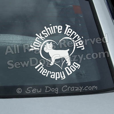 Yorkie Therapy Dog Car Sticker